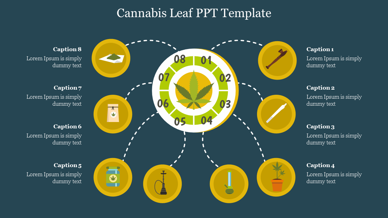 Free - Free Cannabis Leaf PPT Template Presentation & Google Slides